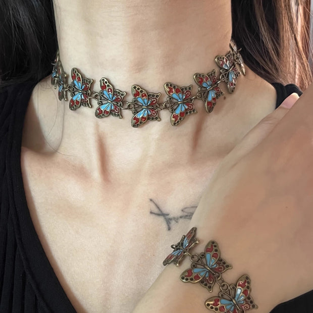 Mechanical Butterfly Cyberpunk Choker Necklace