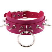 Women's Punk Faux Leather Metal Rivets Chokers