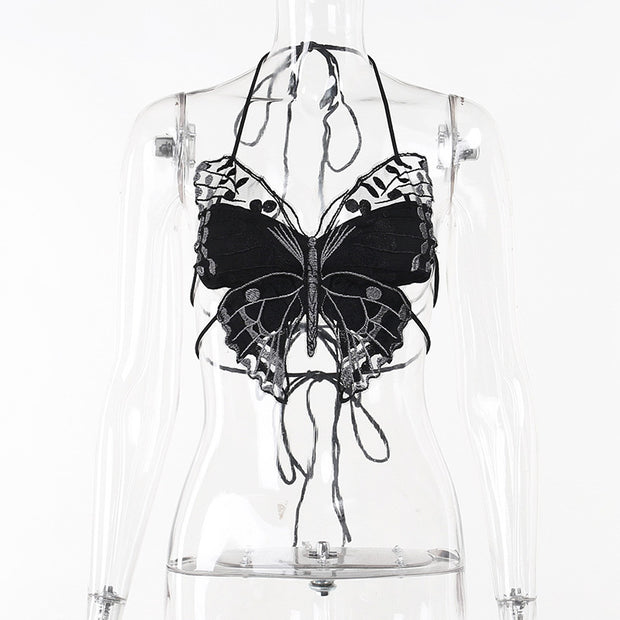 Women's Gothic Butterfly Lace Camisole Top