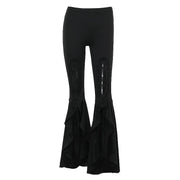 Women's Gothic Sheer Mesh Tassels Lace Pants