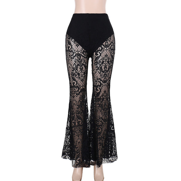 Women's Gothic Sexy Lace Flared Pants