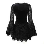 Women's Vintage Dark Flocked Dresses