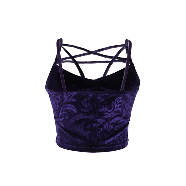 Women's Chest Strap Flocking Camisole Vest