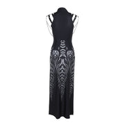 Women's Metallic Punk Bone Print Dress