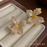 Full Diamond Lily Earrings