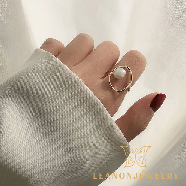 Simple Pearl Bead Wrap Ring