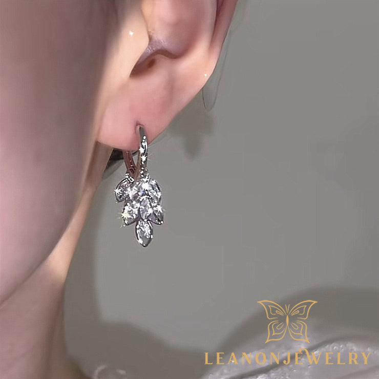 Ice Crystal Leaf Earrings