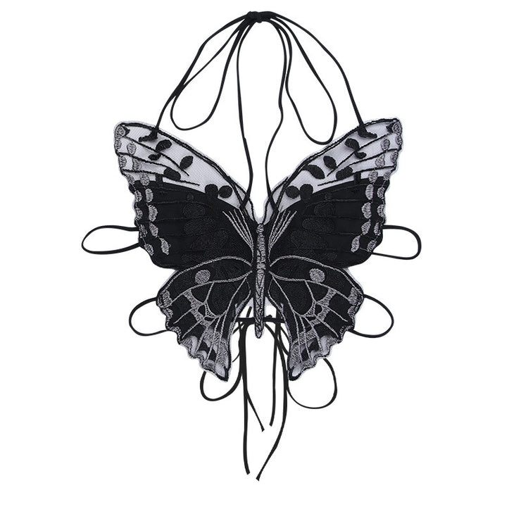 Women's Gothic Butterfly Lace Camisole Top