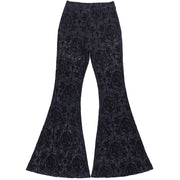 Women's Gothic Sexy Slim Printed Lace Flared Pants