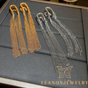 U-Shape Long Chain Tassel Earrings