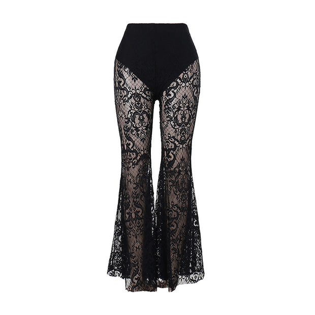 Women's Gothic Sexy Lace Flared Pants