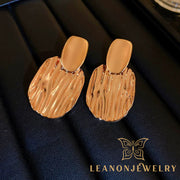 Pleated Oval Earrings