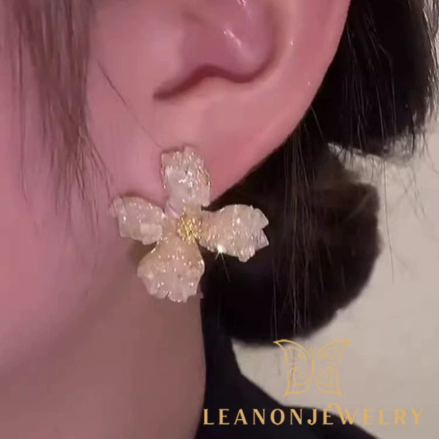 Crystal Flower Earrings