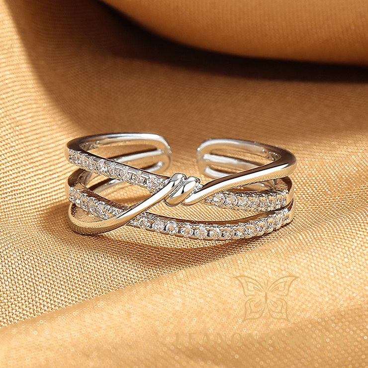 Double Line Knot Adjustable Ring