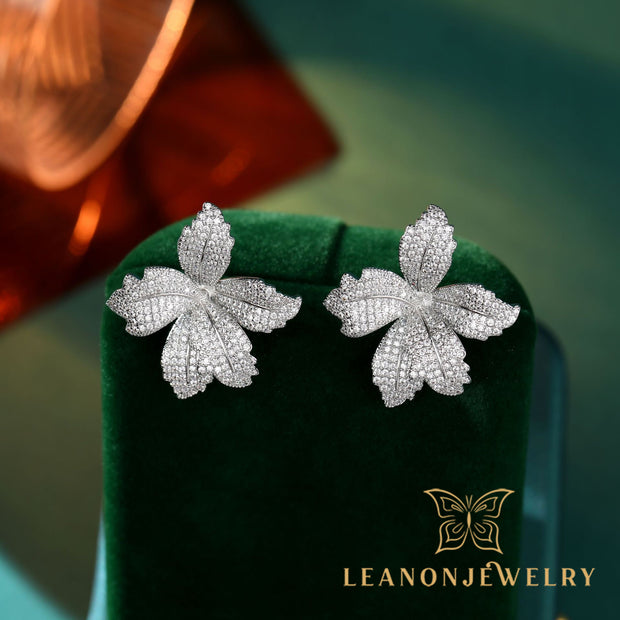 Full Diamond Lily Earrings