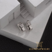 Square Zirconia Hoop Earrings