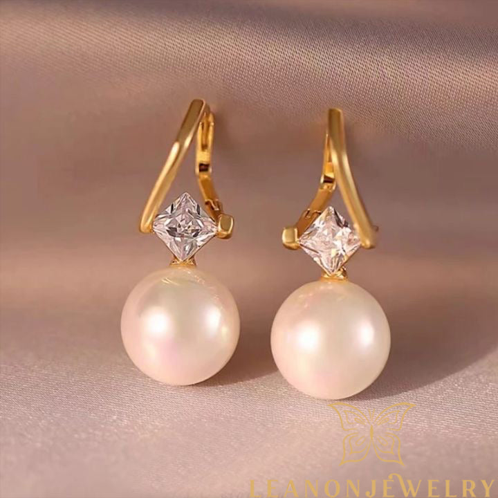 Pearl and Zirconia Earrings