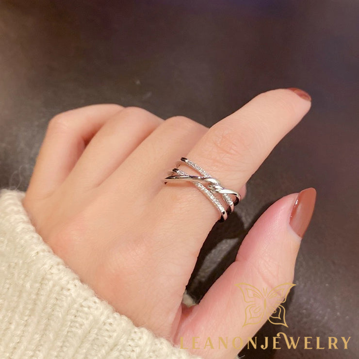 Double Line Knot Adjustable Ring