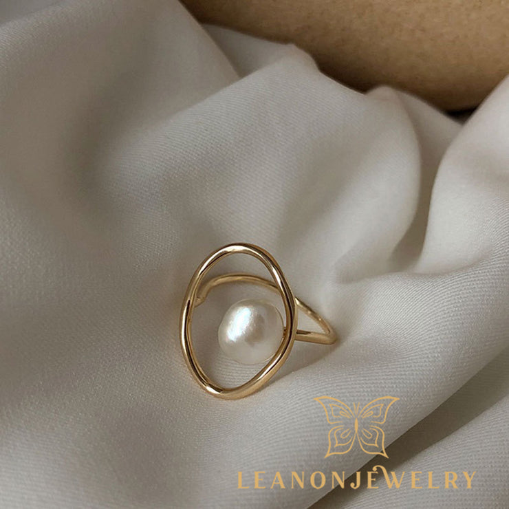 Simple Pearl Bead Wrap Ring