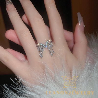 Zirconia Tassel Adjustable Ring