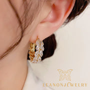 Zirconia Wheat Hoop Earrings