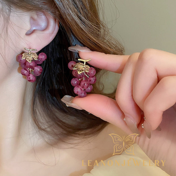 Resin Grape Earrings