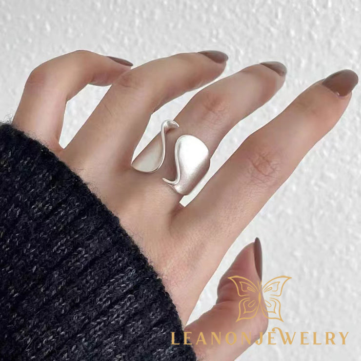 Sterling Silver Brushed Adjustable Ring