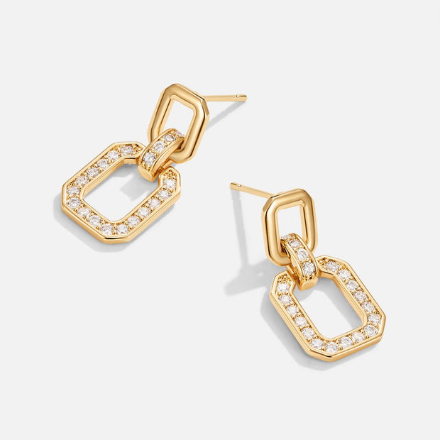 Dua Drop Crystal Square Earrings