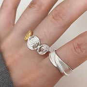 Sterling Silver Gold and Silver Colorblocking Ring