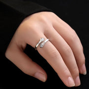 Sterling Silver Love Embrace  Adjustable Ring