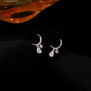 Sterling Silver Small curved moon earrings