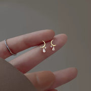 Sterling Silver Small curved moon earrings