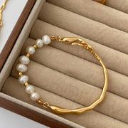 'Golden Bough & Jade Leaf' Natural Pearl Set