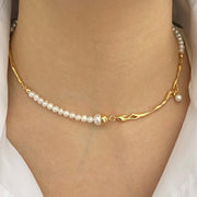 'Golden Bough & Jade Leaf' Natural Pearl Set