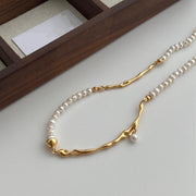 'Golden Bough & Jade Leaf' Natural Pearl Set