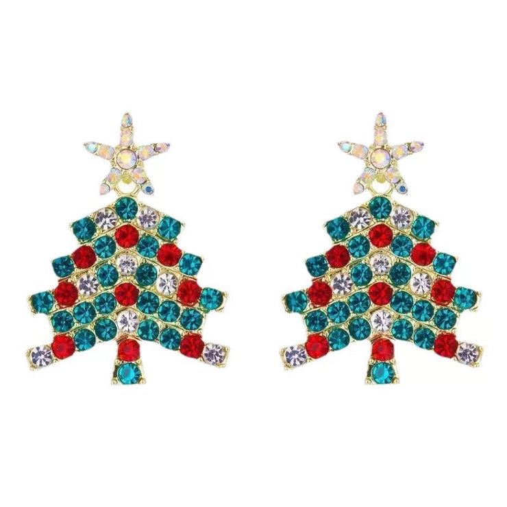 Colorful Christmas Tree Stud Earrings