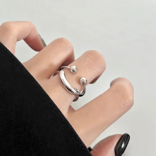 Sterling Silver Smile Adjustable Ring