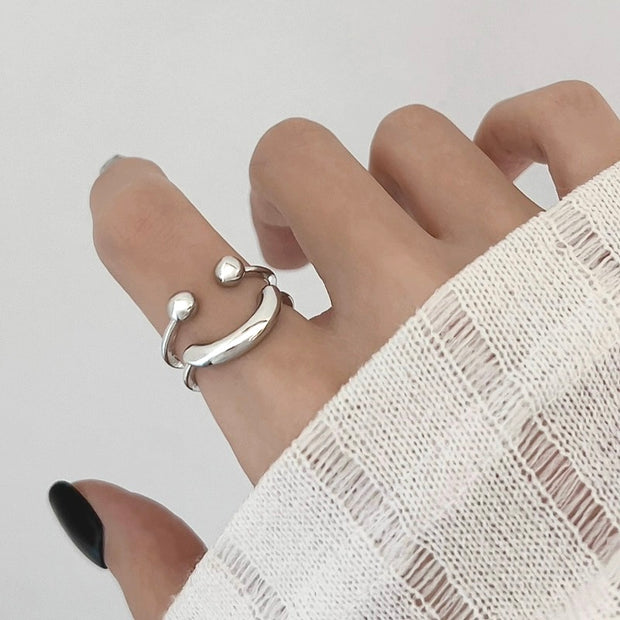 Sterling Silver Smile Adjustable Ring