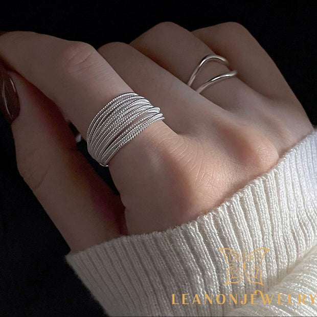 Sterling Silver Multi Wire Adjustable Ring