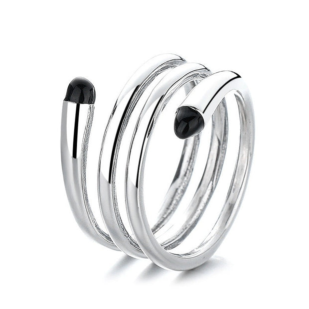 Multilayer Line Black Drip Adjustable Ring