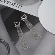 U-Shape Long Chain Tassel Earrings