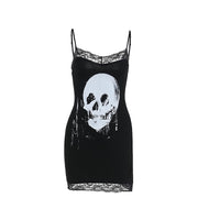 Personalized Skull Print Sling Skirt Women