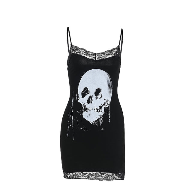 Personalized Skull Print Sling Skirt Women