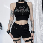 Women's Dark Rhinestone Tank Top