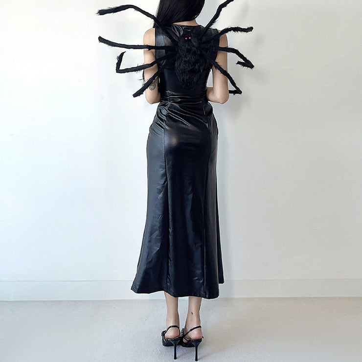 Dark Cyberpunk Split Long Dresses for Women