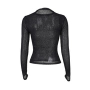 Dark Personalized Spider Mesh Top for Women