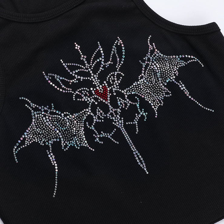 Women's Dark Rhinestone Tank Top