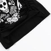 Casual Dark Skull Knit Vest Women's