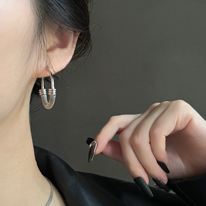 Skeletonized Oval Earrings