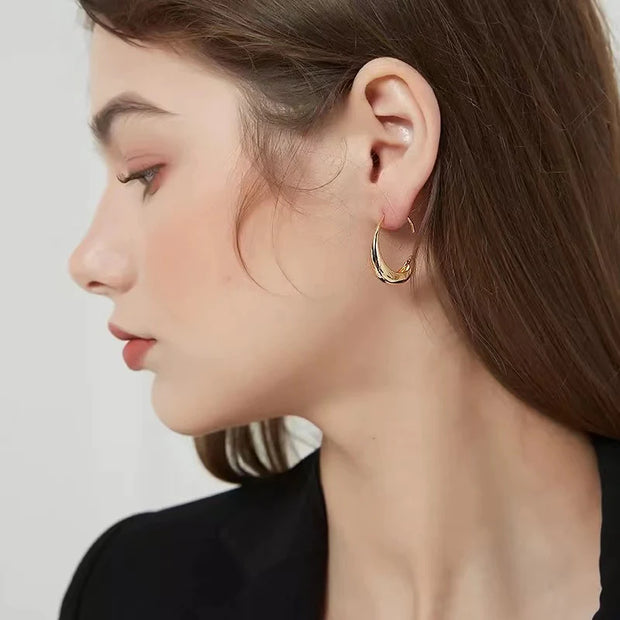 Water drop hoop earrings